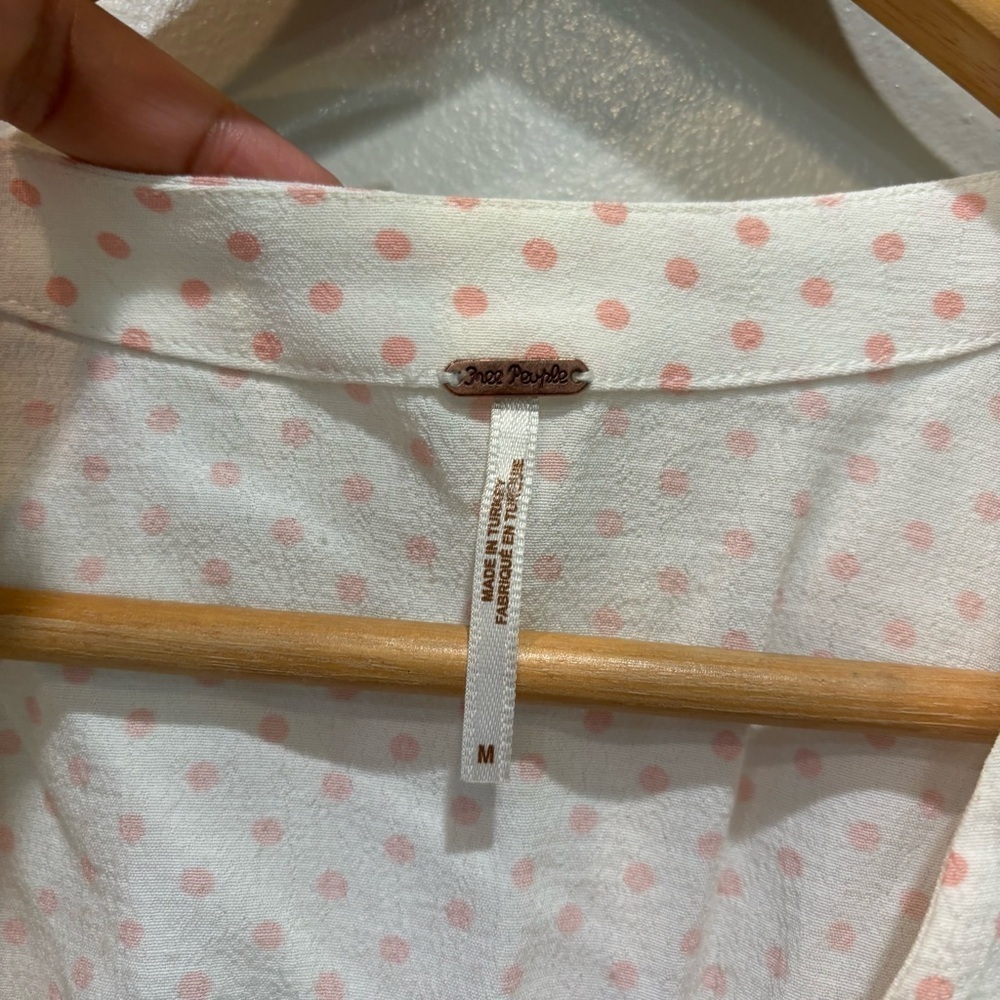 Free People Love Street Pink Ivory Top Women’s Size Medium - Picture 3 of 10